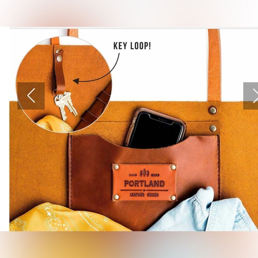 Portland Leather medium tote bag in Caribbean limited edition. - Picture 13 of 15